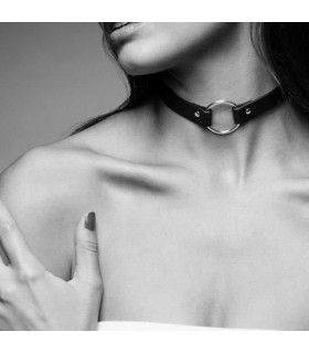 Чокер тонкий из веганской кожи MAZE Bijoux Indiscret, черный, 31-41 см - No Taboo