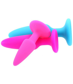 Набор анальных пробок Colours Pleasures Trainer Kit, 3 штуки - No Taboo