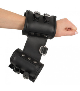 Наручники кожаные, черные, S-L - No Taboo