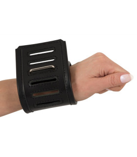 Наручники кожаные, черные, S-L - No Taboo