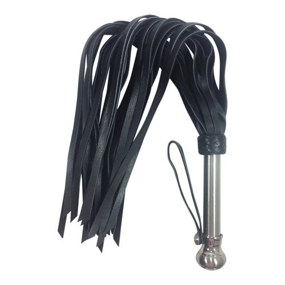 Батіг Шкіряний із залізною ручкою, чорний (19784), zoom