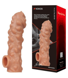 Насадка для пениса Kokos, размер M, рельефная, 15.6 см х 4.7 см - No Taboo