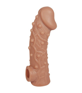 Насадка для пеніса Kokos, розмір L, з рельєфом, реалістична, 17.6 см х 5.1 см - No Taboo