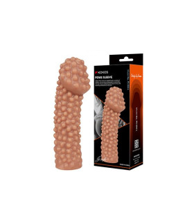 Насадка для пеніса Kokos, розмір L, з рельєфом, 16.5 см х 5.4 см - No Taboo