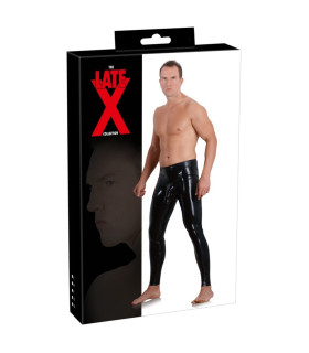 Чоловічі легінси з латексу з чохлом для члена, чорні, розмір L - No Taboo