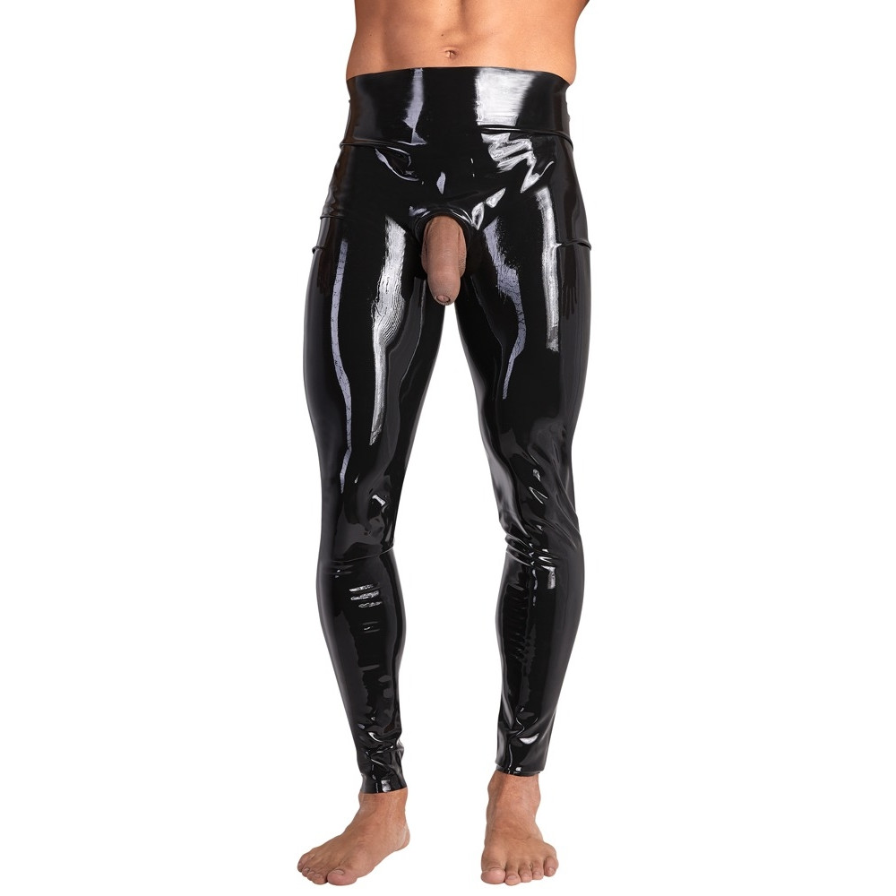 Легінси чоловічі LateX, Латексні, з інтимним вирізом, чорні, 2XL (40463), zoom