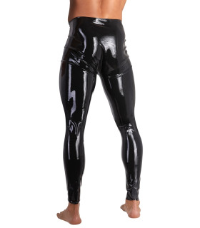 Легінси чоловічі LateX, Латексні, з інтимним вирізом, чорні, 2XL - No Taboo