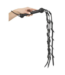 Плетка с узелками на хвостиках, черная, 73 см - No Taboo