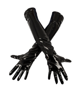 Перчатки из винила, длинные, черные, L - No Taboo