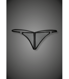 Стринги прозрачные с застежками Noir Handmade L, черные - No Taboo