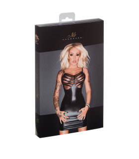 Платье эротическое Noir Handmade, виниловое, с сеткой на груди, размер M - No Taboo