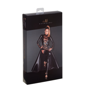 Плащ Noir Handmade L, с декоративной застежкой, винил, черный - No Taboo