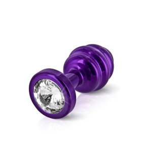 Анальна пробка зі стразом Diogol, фіолетова, 30 мм - No Taboo