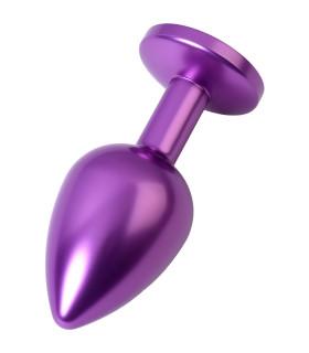 Анальная пробка с кристаллом аметист, фиолетовая, 7.2 х 2.8 см - No Taboo