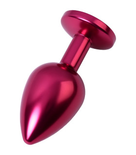 Анальная пробка с кристаллом, бордовая, 7.2 х 2.8 см - No Taboo