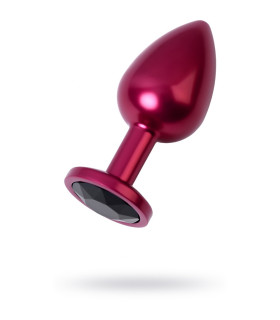 Анальная пробка с кристаллом, бордовая, 7.2 х 2.8 см - No Taboo