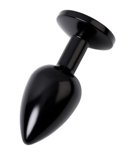 Анальная пробка с кристаллом, черная, 8.2 х 3.4 см - No Taboo