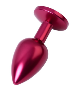 Анальная пробка с рубиновым кристаллом, бордовая, 7.2 х 2.8 см - No Taboo