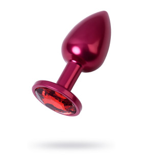 Анальная пробка с рубиновым кристаллом, бордовая, 7.2 х 2.8 см - No Taboo