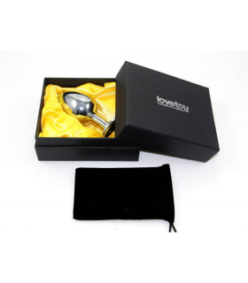 Анальная пробка с кристаллом, из металла, 6.8 х 2.8 см - No Taboo