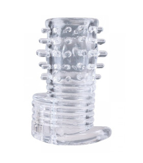 Насадка на член і мошонку, рельєфна, прозора, 9.5 х 3 см - No Taboo