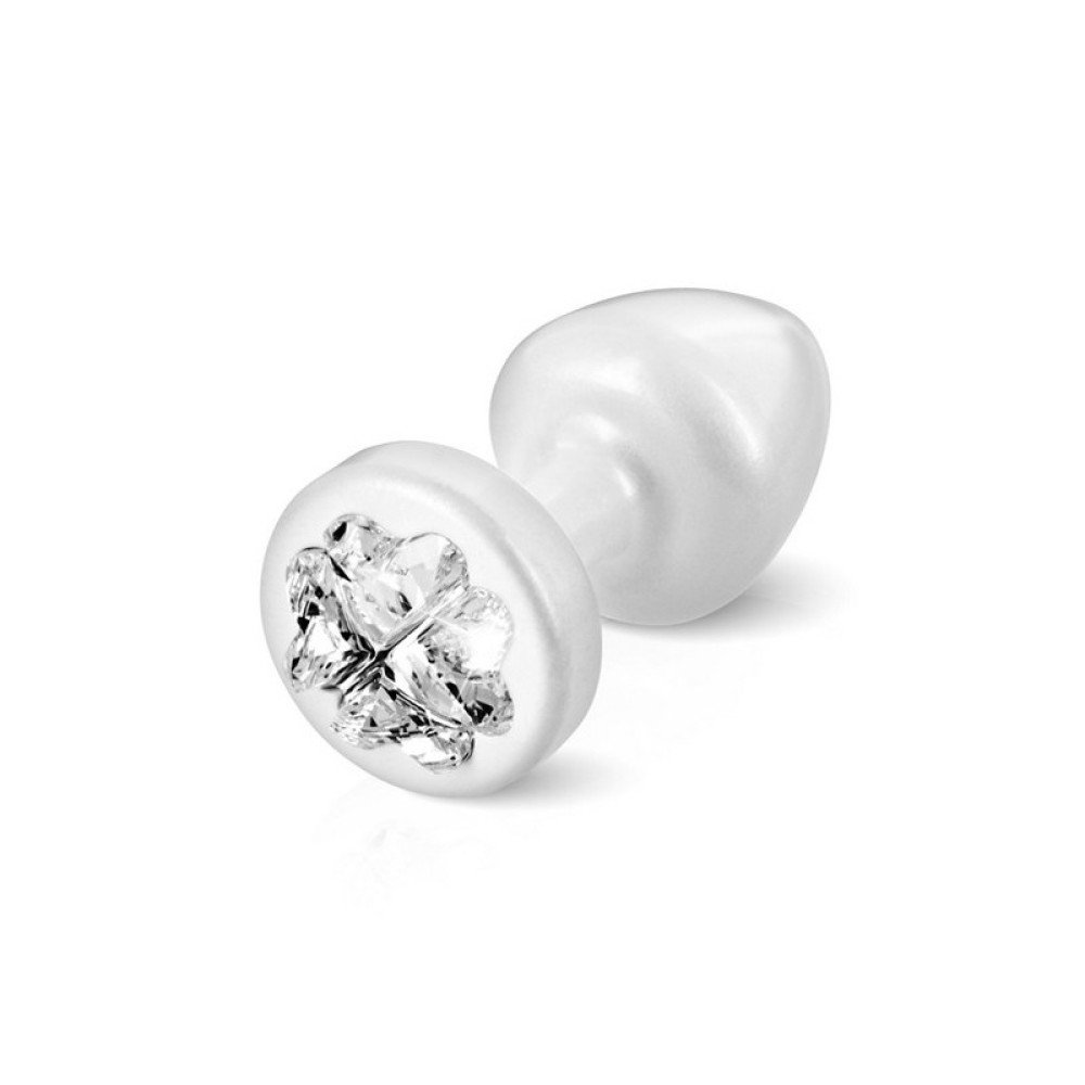 Анальная пробка S Diogol, с кристаллом Сваровски в форме клевера, металл, 5.6 х 2.5 см (40677), zoom