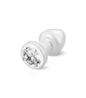 Анальная пробка S Diogol, с кристаллом Сваровски в форме клевера, металл, 5.6 х 2.5 см - No Taboo