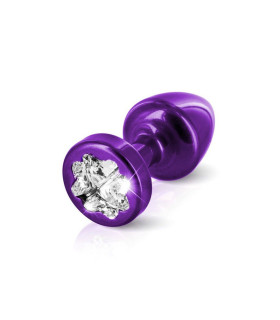 Анальная пробка S Diogol, с кристаллом Сваровски в форме клевера, металл, 5.6 х 2.5 см - No Taboo