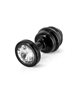 Анальная пробка со стразом Diogol, черная, 30 мм - No Taboo