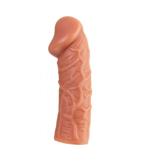 Насадка для пеніса Kokos, розмір L, з рельєфом, реалістична, 16.5 см х 5.4 см - No Taboo