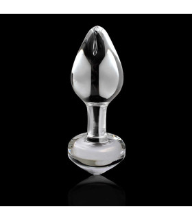 Анальная пробка, S, Icicles стеклянная, прозрачная, 2.5 см х 6.5 см - No Taboo