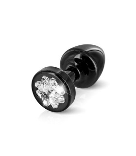 Анальная пробка S Diogol, с кристаллом Сваровски в форме клевера, металл, 5.6 х 2.5 см - No Taboo