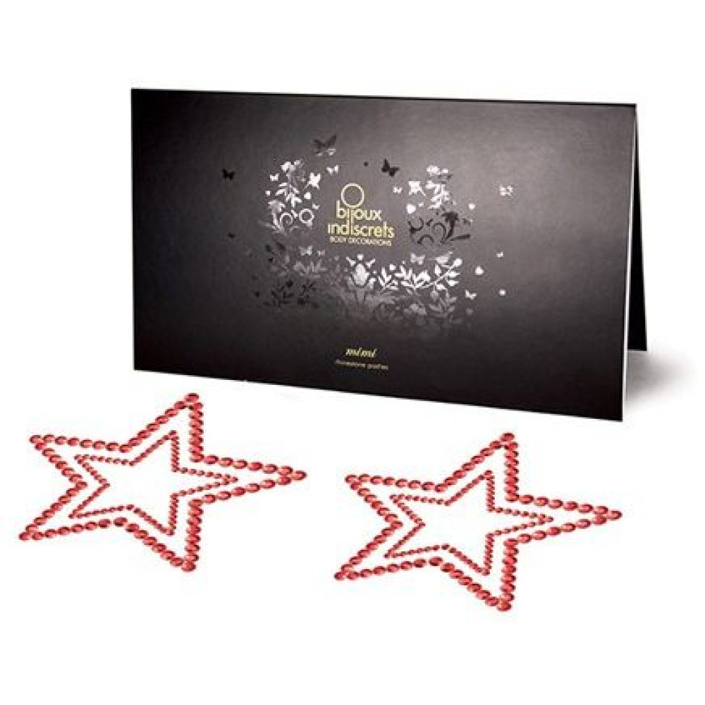 Украшение для груди MIMI со стразами Звезда красная (30917), zoom