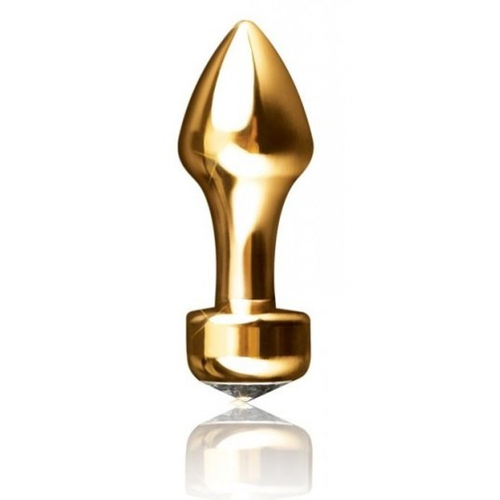 Анальная бижутерия, М, золотая пробка от Fetish, 3 см х 8.3 см (19688), zoom