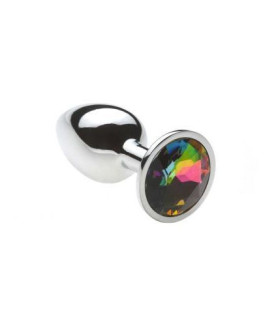 Анальная металлическая пробка с камнем Alexandrite, Silver, M - No Taboo