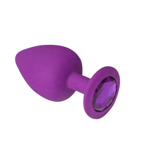 Анальная пробка силикон с камнем Purple Silicone Amethyst М - No Taboo