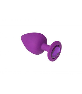 Анальная пробка силикон с камнем Purple Silicone Amethyst S - No Taboo