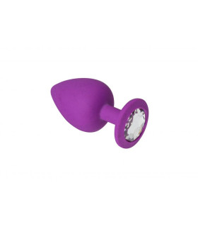 Анальная пробка силикон с камнем Purple Silicone Diamond S - No Taboo