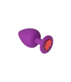 Анальная пробка силикон с камнем Purple Silicone Ruby S - No Taboo
