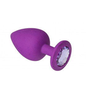 Анальная пробка силикон с камнем Purple Silicone Tourmalin М - No Taboo