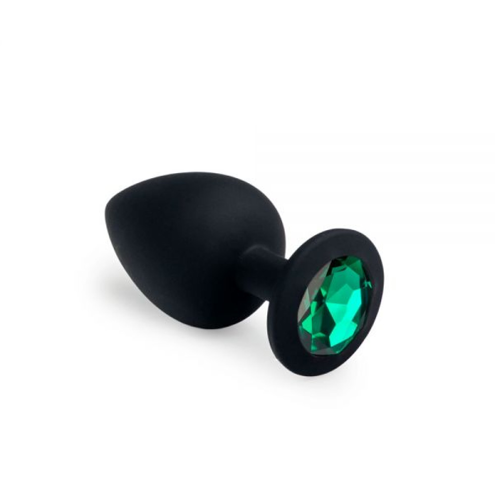 Анальна пробка, Black Silicone Emerald L (31577), zoom