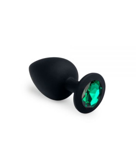 Анальна пробка, Black Silicone Emerald L - No Taboo