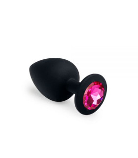 Анальная пробка Black Silicone Pink-Rhodolite L - No Taboo