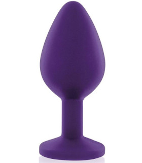 Анальна пробка, L, силіконова, фіолетова, 9.5 х 4 см - No Taboo