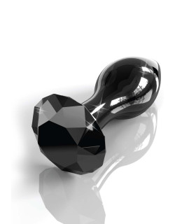 Анальна пробка, 3.3 см х 9 см, чорна Pipedream Icicles скляна - No Taboo