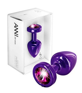 Анальная пробка S Diogol, со стразом Сваровски, из металла, фиолетовая, 6 х 2.5 см - No Taboo