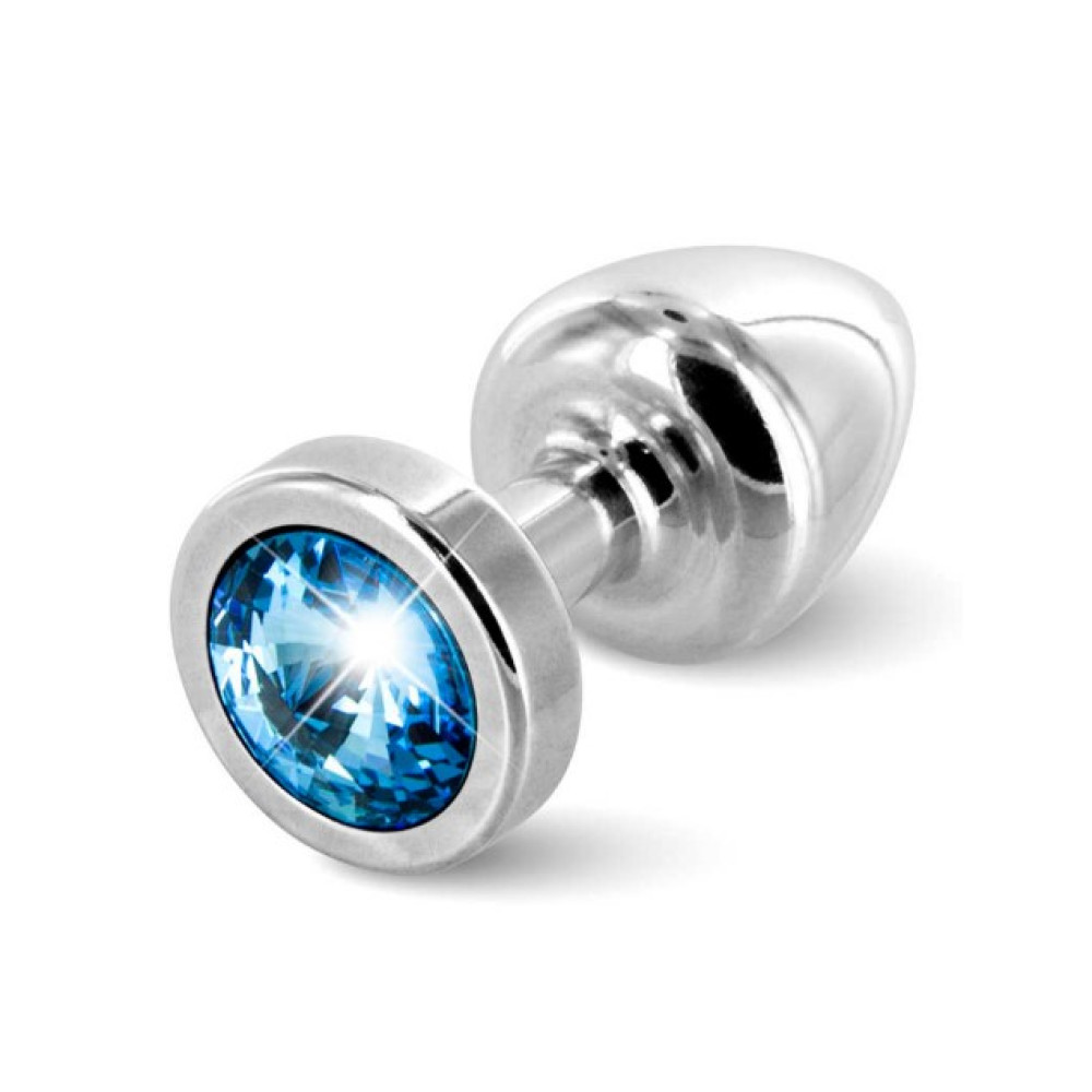 Анальная пробка Diogol со стразом, серебристая, 25 мм (34491), zoom