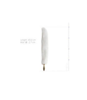 Анальна пробка Gold з хвостиком Біла S - No Taboo