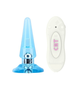 Анальная пробка с вибрацией Chisa голубая, 10.5 х 3 см - No Taboo