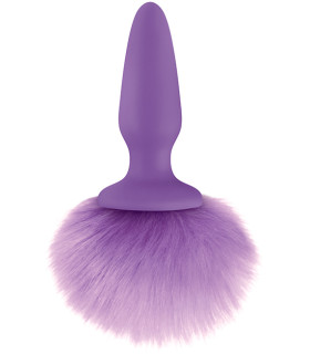 Анальна пробка із хвостиком кролика NS Novelties, фіолетова, 6.5 х 2.2 см - No Taboo